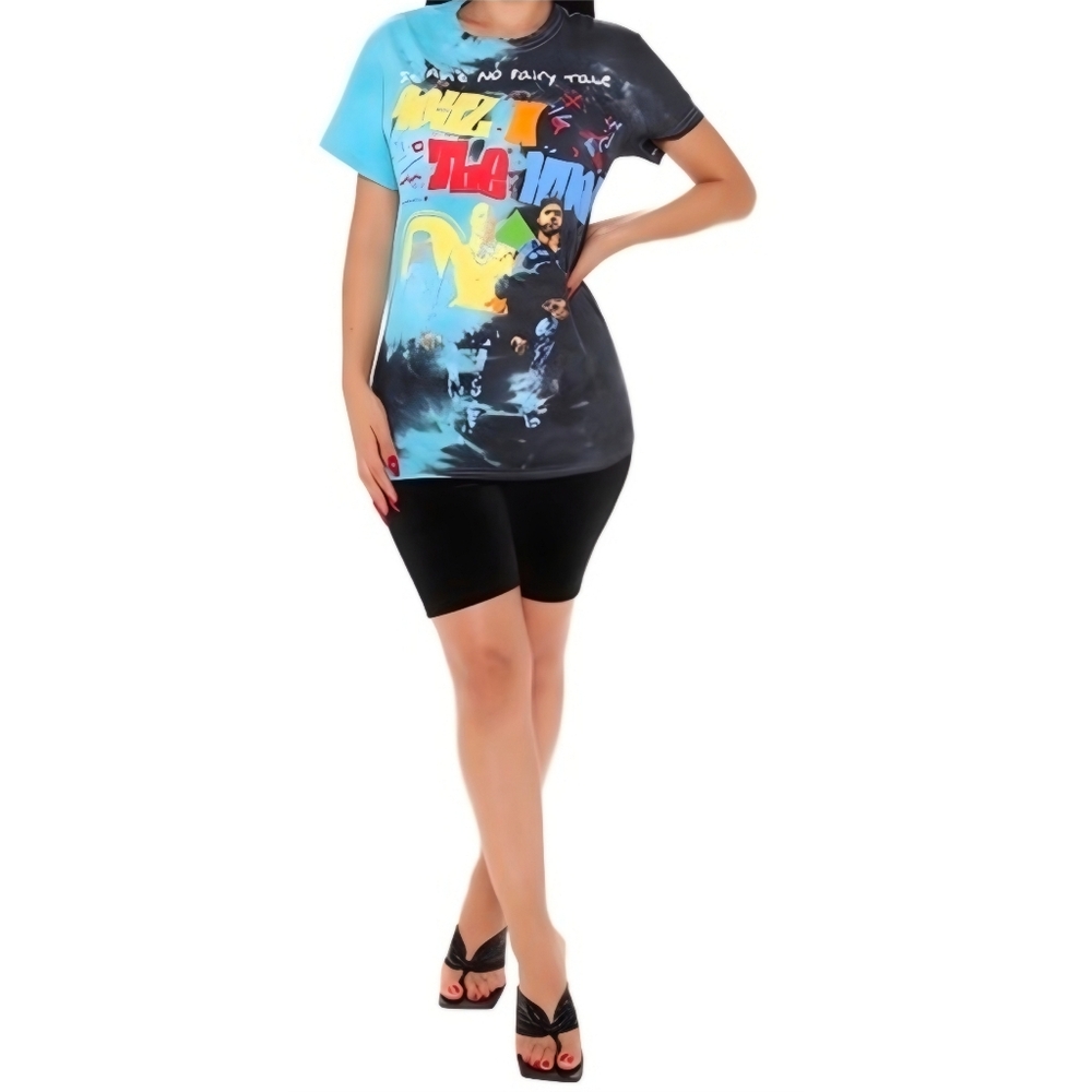 Fashion Nova ✦ Boyz N The Hood Tie Dye Tee ✦ Blue Black Crew Neck 90's NWT - Picture 4 of 10